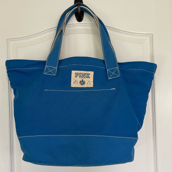 Rare Canvas Victoria Secret Pink 1986 Blue Tote - Picture 2 of 9
